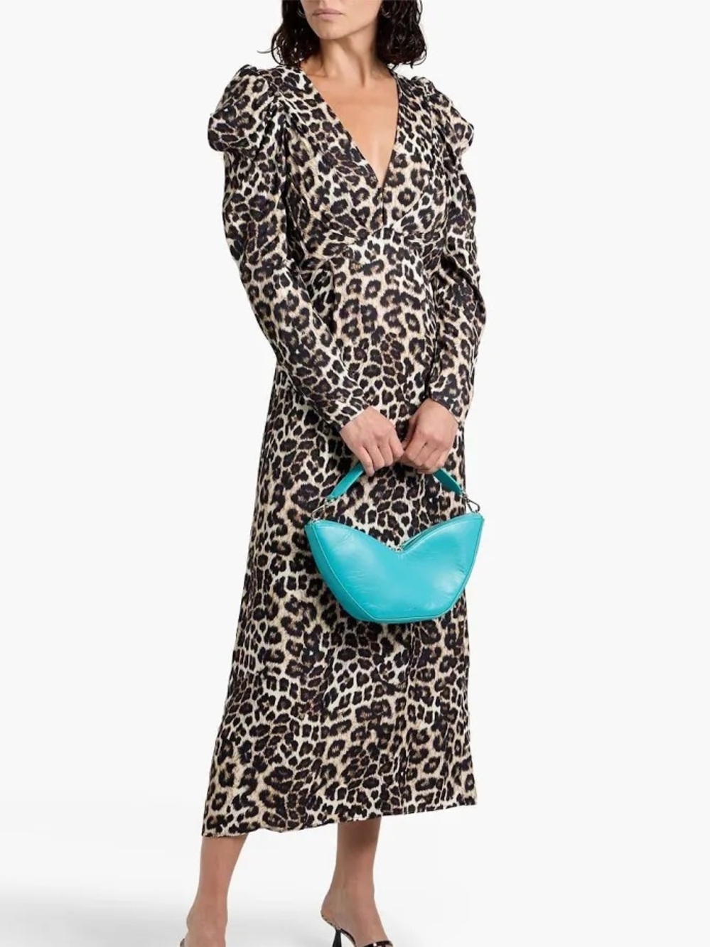 NWT FARM Rio Leopard Midi Dress | Size XS
